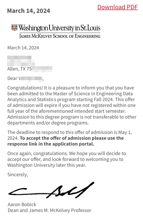 美国大学申请offer：WUStl_Graduate